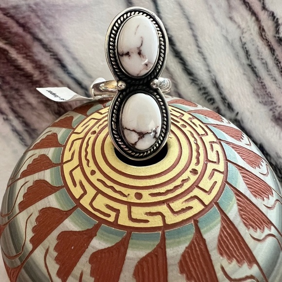 ❤️ Wild Horse Jasper Turquoise Ring Sz 7 Southwest Artisan 8 Gms Rope Design - Picture 11 of 11